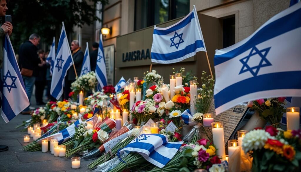 Memorial outside the Israeli Embassy after the tragic attack - Current News Christian Worldview Analysis Memorial outside the Israeli Embassy after the tragic attack - Current News Christian Worldview Analysis